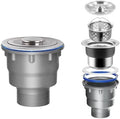 3-1/2 ‘’Kitchen Sink Drain Assembly Kit 304 Stainless Steel Sink Strainer Drain by QruiLanTu