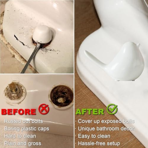 Ceramic Bird Toilet Bolt Covers Decorative Toilet Bolt Caps, Toilet Screw Cover - Image 5