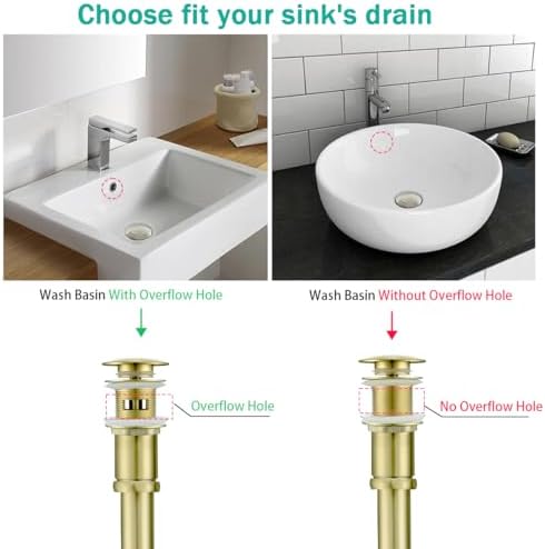 Brass P Trap with Pop Up Drain Stopper With Overflow, U-Shape 1 1/4 Slip Joint - Image 5