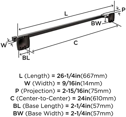 Amerock Stature 24" Oil-Rubbed Bronze Towel Bar - Image 6