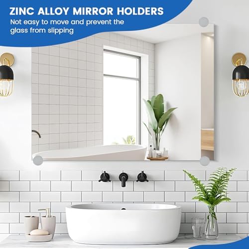 8 Pack Frameless Mirror Mounting Hardware Kit, Zinc Alloy Mirror Holders - Image 6
