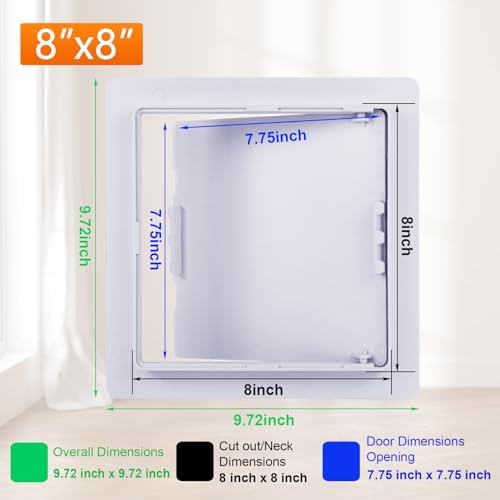 Suteck Plastic Access Panel for Drywall & Ceiling 8 x 8 Inch - Image 2