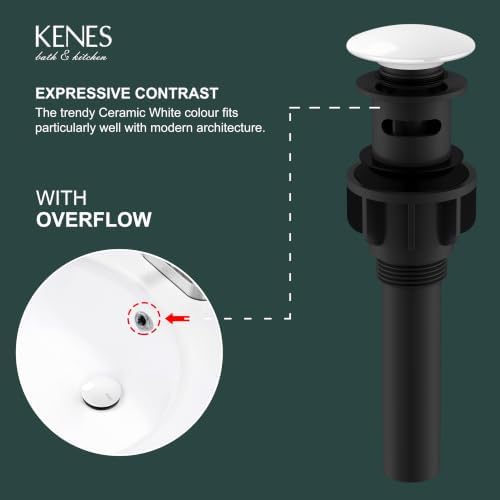 KENES White Bathroom Sink Drain - Image 3