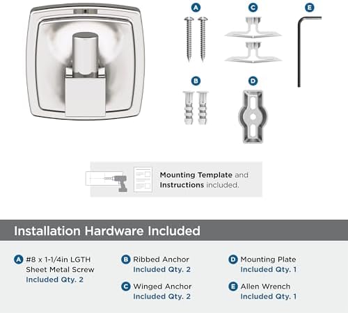 Amerock Stature Single Prong Polished Nickel Wall-Mounted Hook - Image 4