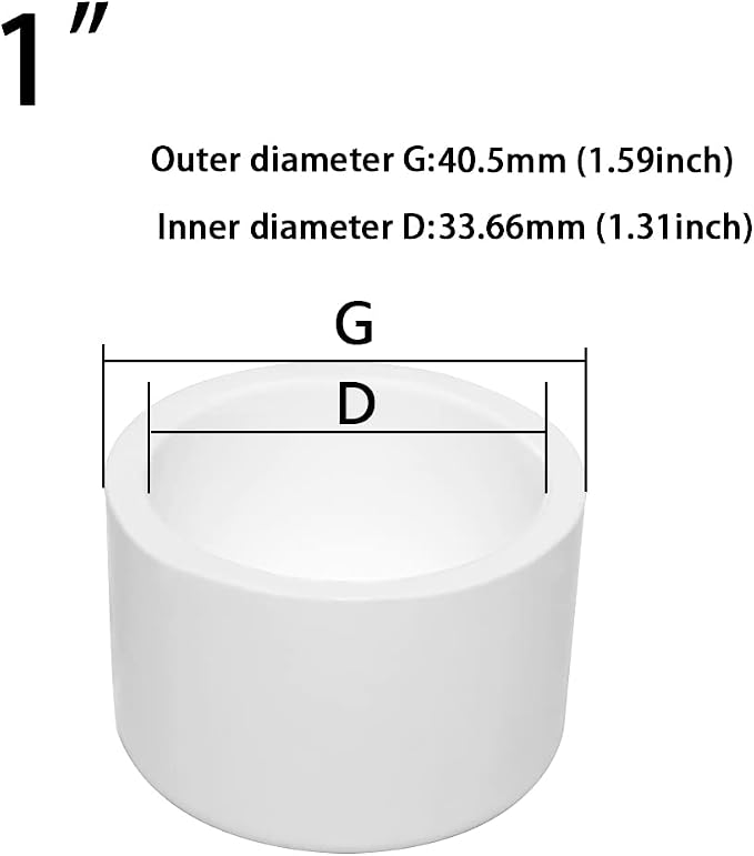 1Inch PVC Pipe End Cap Fitting, Furniture Grade - Image 2