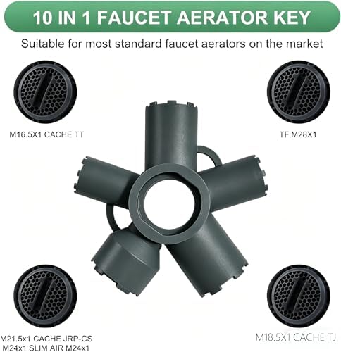 10-in-1 Faucet Aerator Removal Tool, Universal Aerator Wrench Kit, Fits - Image 5