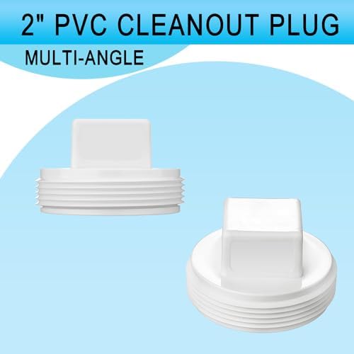 Asterbacks 2 inch PVC Cleanout Plug Schedule 40 White Pipe Fittings Connectors - Image 6
