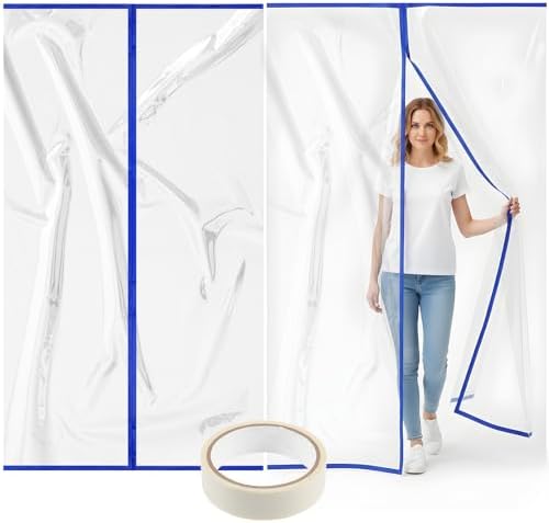 Dust Barrier Door Kit Construction Door Barrier 4'W x 7.5'H Reusable Plastic - Image 6