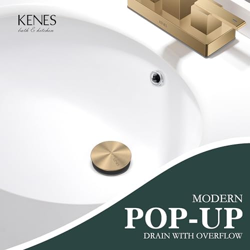 KENES Champagne Bronze Pop Up Bathroom Sink Drain Assembly - Image 2