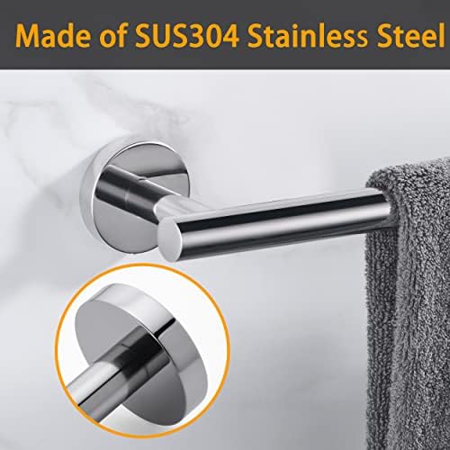 Nolimas Polished Chrome Bath Towel Bar Single Bars Towel Rack Rod Classic Wall - Image 4