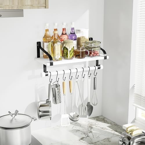 Love-KANKEI 17.3" Floating Wall Shelf Solid Wood/Bracket, Coffee Bar - Image 2