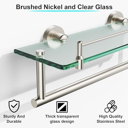 Floating Tempered Glass Bathroom Shelf - Image 5