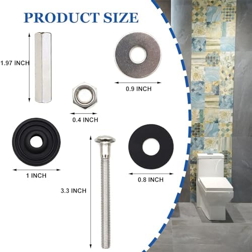 Upgraded Toilet Tank to Bowl Bolt Replacement Kit, Universal Heavy Duty Toilet - Image 2