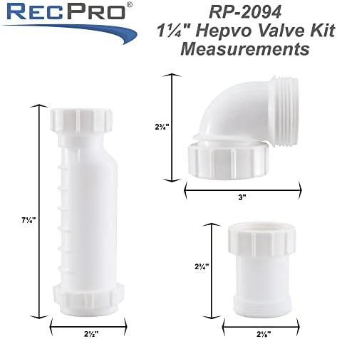 RecPro 1-1/2" Waterless RV P-Trap | Self-Sealing HepvO Waste Valve - Image 4