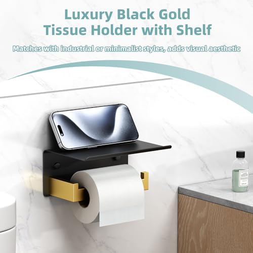 APLusee Black and Gold Toilet Paper Holder - Image 6