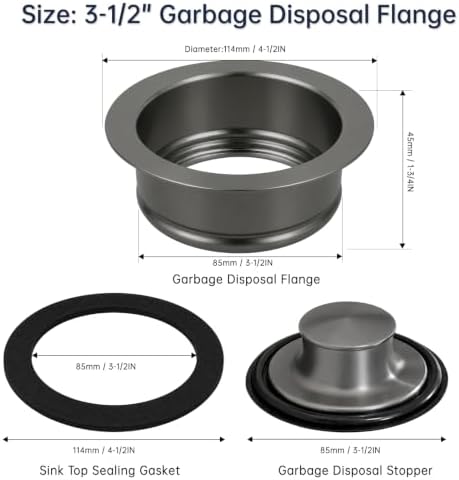 Garbage Disposal Flange and Stopper, Gunmetal Black - Image 2