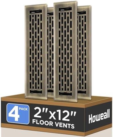 Howeall 2x12 Inches 4 Pack Heavy Duty Walkable Floor Register by Howeall