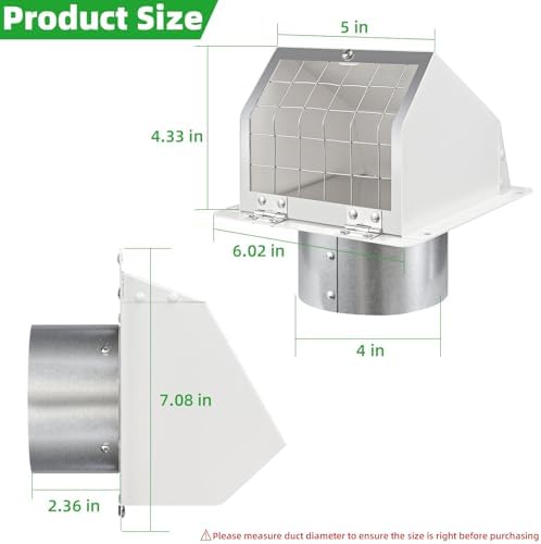4 Inch Dryer Vent Cover Outside - Image 2