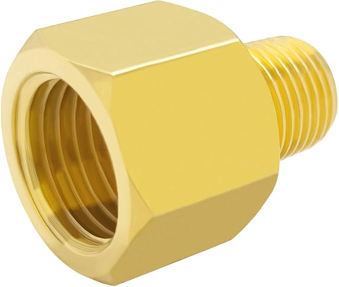 Hooshing 2PCS Brass Pipe Fitting 1/8" NPT Male to 1/4" NPT Female Reducer - Image 5