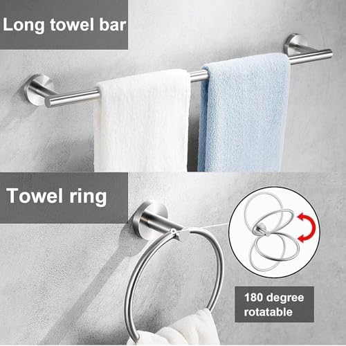 5 Pieces Brushed Nickel Bathroom Hardware Accessories Set, SUS304 Stainless - Image 4