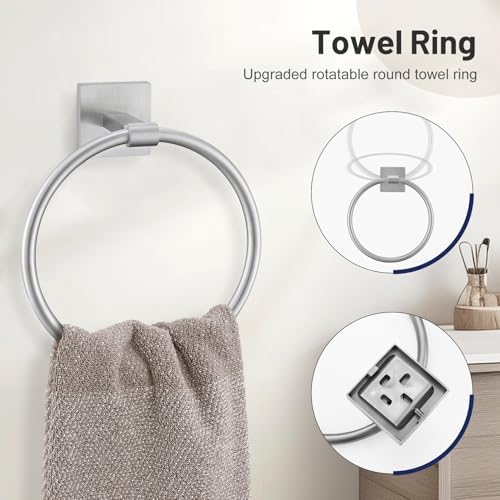 5 Pieces Bathroom Hardware Set, Brushed Nickel Towel Bar Set Includes 23.6” - Image 4