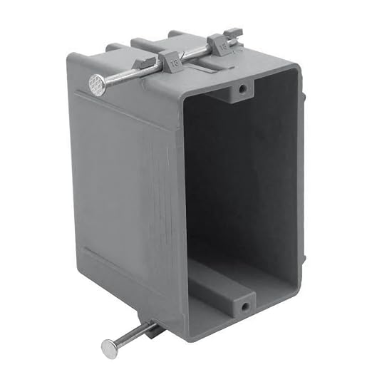 1-Gang PVC New Work Outlet Box, 18 Cubic Inch Switch Box | Gray New Work by XGGYA