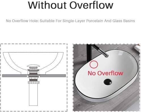 RANDOM Black Bathroom Sink Drain Stopper Without Overflow Pop Up Drain - Image 3