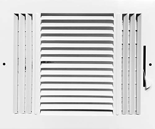 HBW 10"x 8" 3-Way Stamped Face Steel Ceiling/sidewall Air Supply Register by KumpelAire
