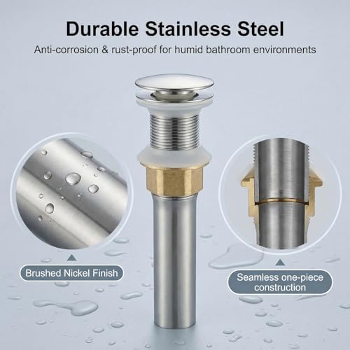 Bathroom Sink Drain, Drain Stopper Bathroom Sink Without Overflow, Assembly - Image 4