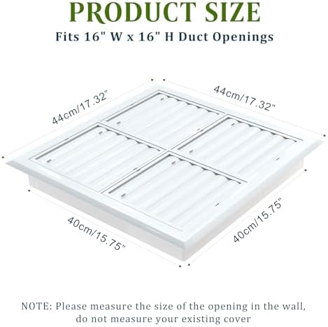 16x16 Air Vent Covers, Air Return Vent Cover Grill - Image 2