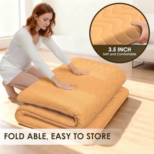SCHNAUZER HOME Japanese Floor Futon Mattress Twin 3.5" Thick Coffee - Image 5