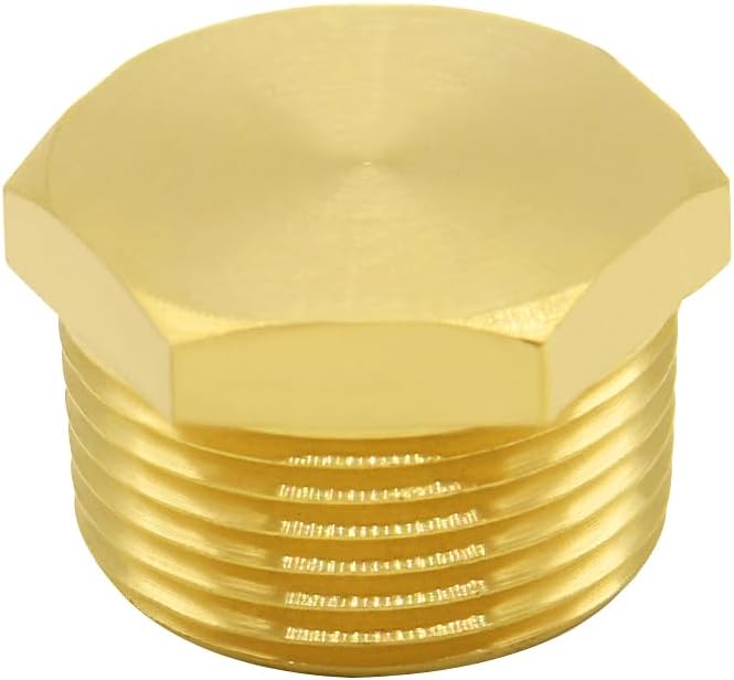 Hooshing 3PCS Brass Pipe Fittings 3/4" NPT Male Outer Hex Head Pipe Plug - Image 5