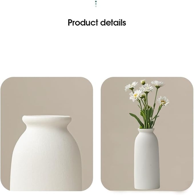 Ceramic Vase Set-3, Small Flower Vases - Image 7