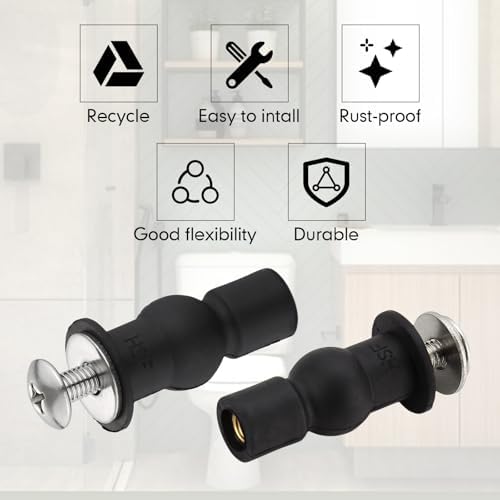 2 Pack Universal Toilet Seat Hinges Screw, Toilet Seat Screws Replacement kit - Image 4