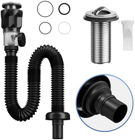 Bathroom Sink Drain Kit with Flexible Expandable P-Trap Sink Drain Pipe Tube by Unknown