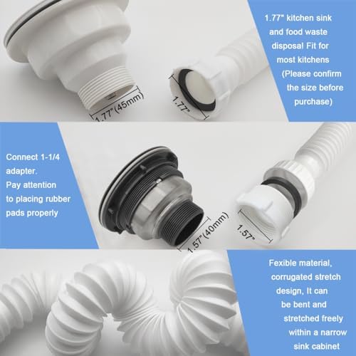 Expandable Flexible P-Trap And Sink Drain Pipe Kit - Image 3