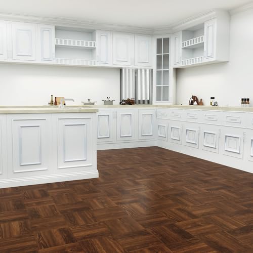 Peel and Stick Floor Tiles, Dark Brown Wood, 30 Sq.Ft - Image 3