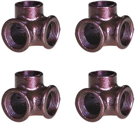 3/4" 3-WAY ELBOW Industrial Threaded Black Iron Pipe Fittings; Hammered Bronze by PRIMPIPEWORKS