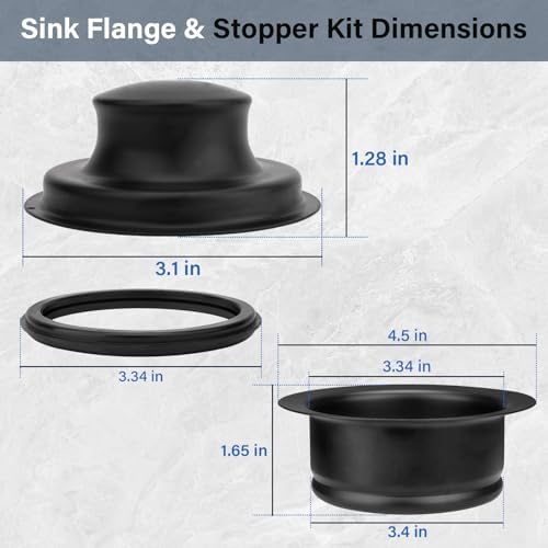 Matte Black Sink Flange & Stopper - Image 3