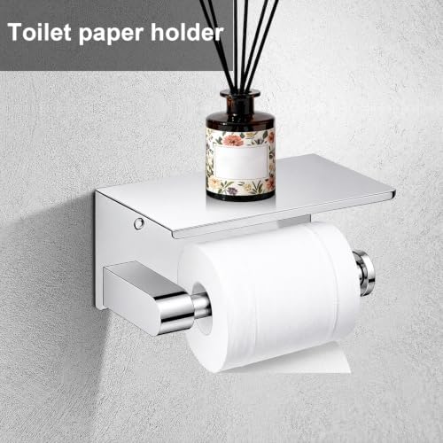 5 Pieces Polished Chrome Bathroom Hardware Accessories Set, SUS304 Stainless - Image 4