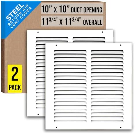 Fits 10x10 Duct Opening | Steel Return Air Grille by Handua | Vent Cover Grill by Handua