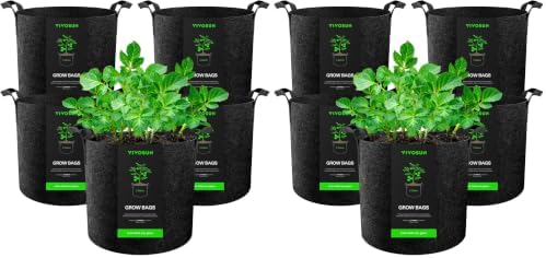 VIVOSUN 10-Pack 3 Gallon Plant Grow Bags Heavy Duty Thickened Nonwoven Fabric by VIVOSUN