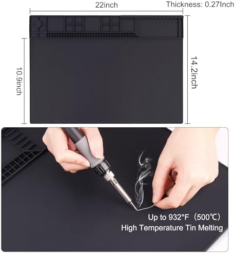 Premium Heat Resistant 932°F 22"x 14.2" Magnetic Silicone Soldering Mat - Image 6