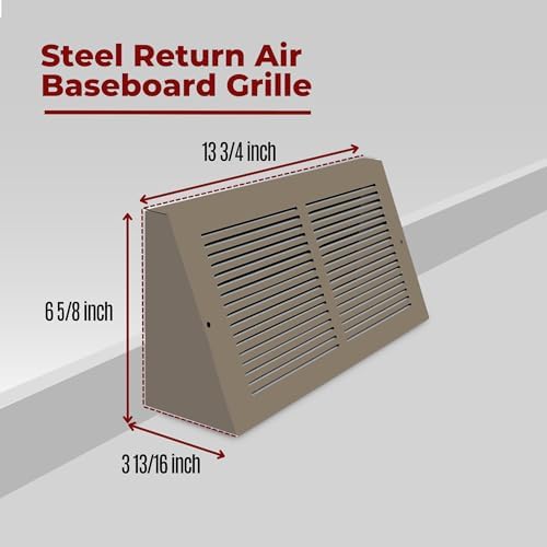 Fits 12x6 Duct Opening | Steel Triangular Baseboard Return Air Grille by Handua - Image 2