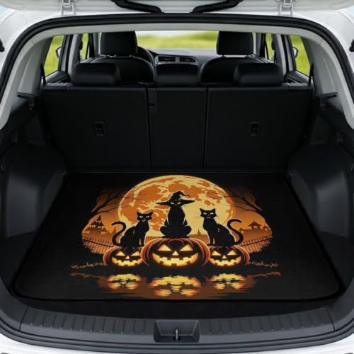 Orange Witch Cat Camping Trunk Mat 29"x39" by Unknown