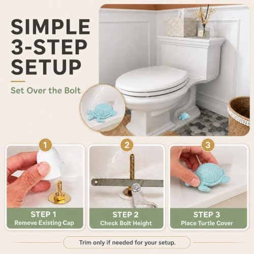 Sea Turtle Ceramic Toilet Bolt Covers Decorative Bathroom, 2 Pack - Image 5