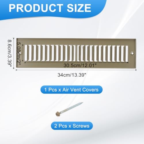 PATIKIL 2" x 12" Duct Opening Vent Cover, Toe Kick Vent Cover HVAC Toe Space - Image 2