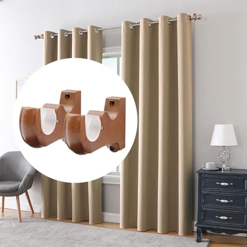 2Pcs Wooden Curtain Rod Brackets Drapery Rod, Support Bracket - Image 5