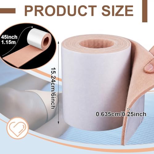 Jecery Adhesive Felt Roll, 1/4" X 6" X 1.25 Yard - Image 2