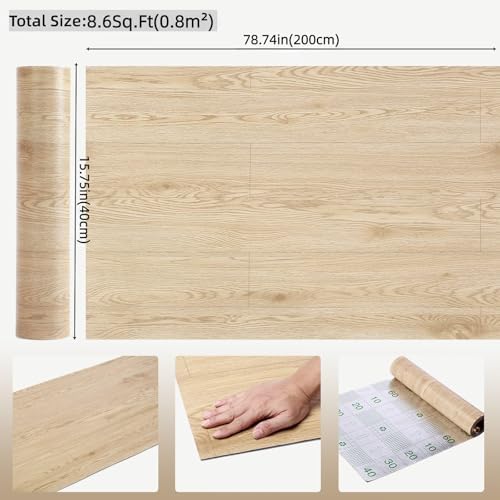 3D Peel and Stick Vinyl Floor Tile Roll Wood Plank Sticker 15.75"x 79"/8.6 Sq.Ft - Image 4